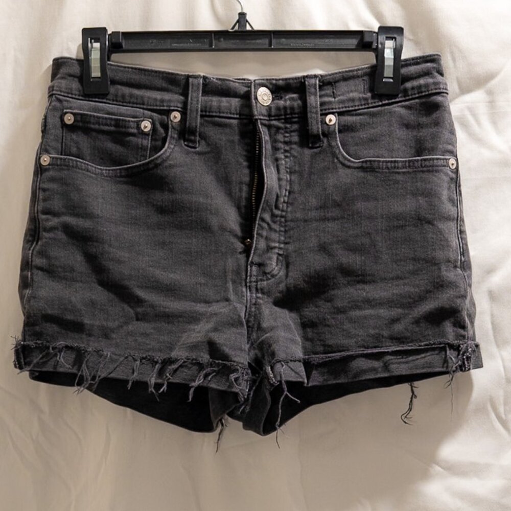 Madewell High-Rise Denim Shorts in Lunar Wash: Raw-Hem Edition (size 27)